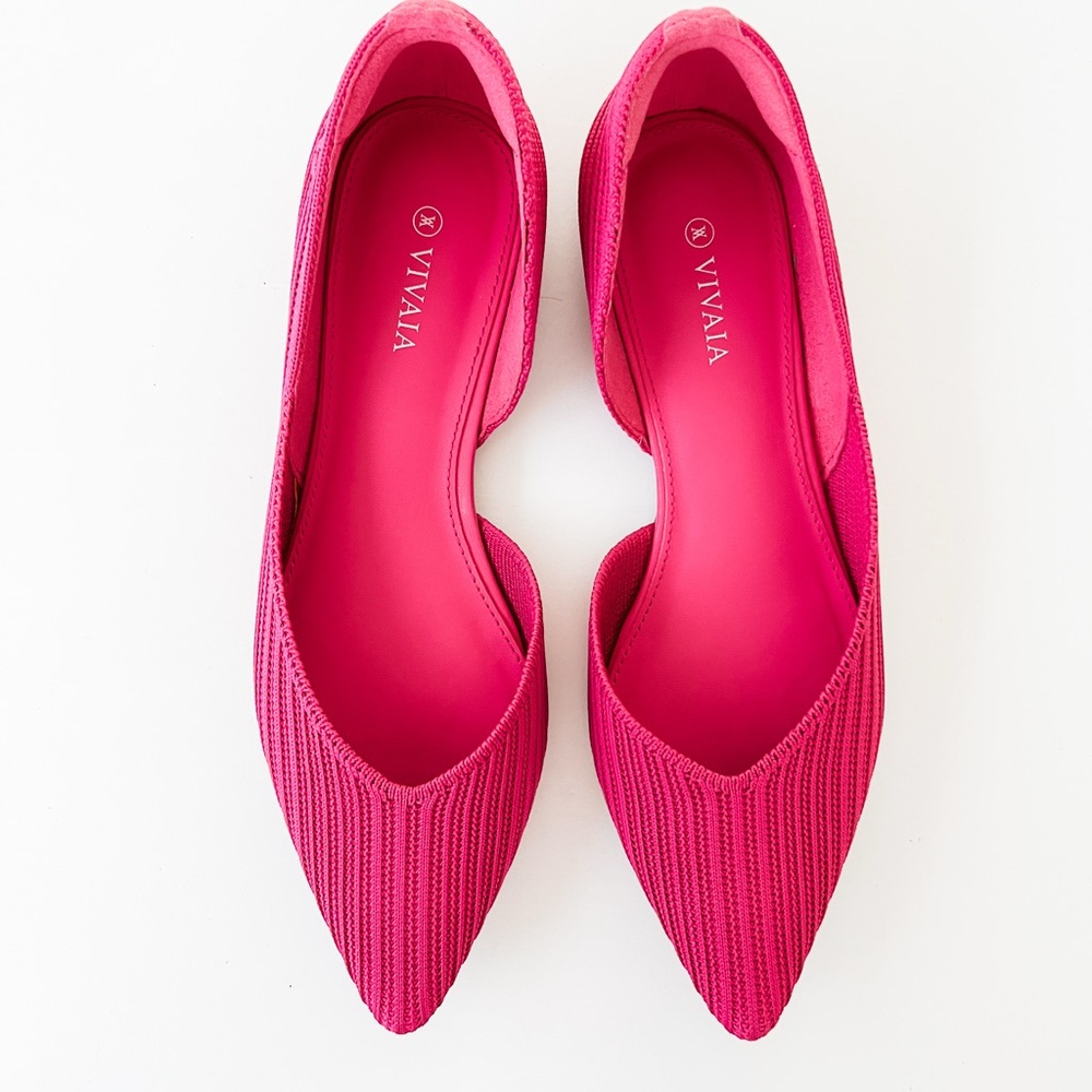 VIVAIA Women's Pink Flats, 38.5, US 7.5/8
